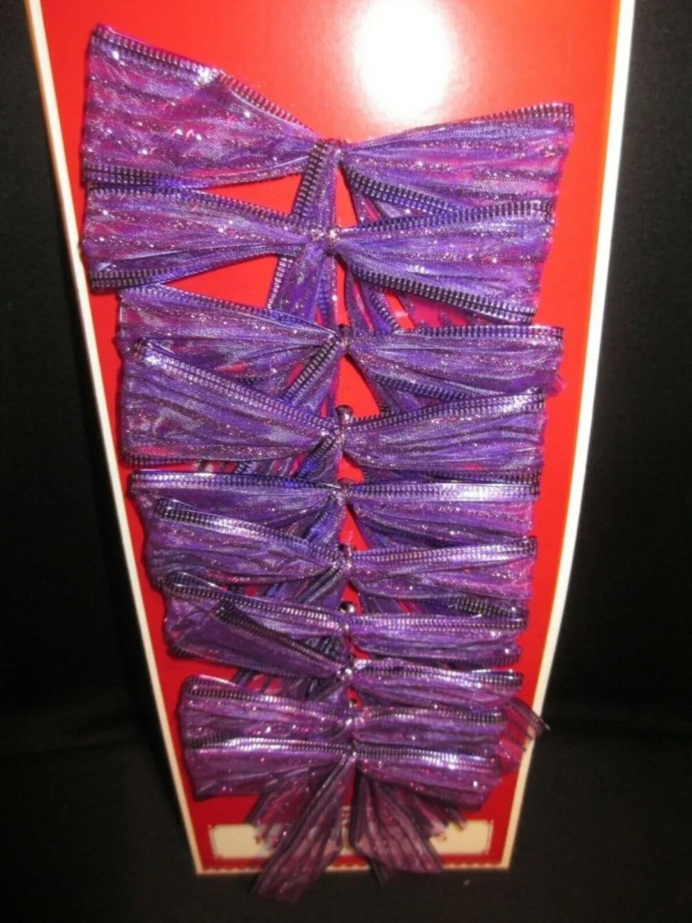 10 Purple Wire Edge Glitter Christmas Gift Bow Indoor Outdoor Wreath Package